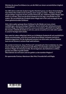 Ein spannendes Fantasy-Abenteuer über Mut, Freundschaft und Magie. Dunkler Hintergrund, weiße Schrift.