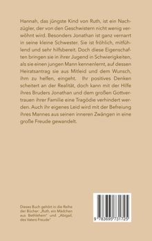 Text über Hannahs Herausforderungen und Unterstützung durch die Familie, unten Buchreihe und ISBN, Barcode rechts.