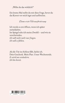 „Willst du das wirklich?“ ist der Einstieg. Der Text beschreibt Zweifel und Entschlossenheit, endet mit „Ich bin bereit.“