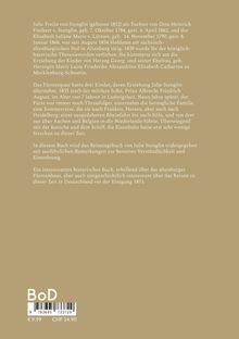 Ein beige Hintergrund mit Text über Julie Freiin von Stenglin, ihre Biografie und Erziehung der Herzogskinder. Unten Preisangaben.