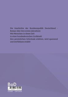Text: Die Geschichte der Bundesrepublik Deutschland. Blau-lila Hintergrund, unten ein "BoD"-Logo mit Barcode und Preisen.