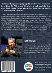 Text über politische Programme und ihre realen Auswirkungen. Bild eines Mannes mit Mikrofon. Inclusion Rebels Logo unten.