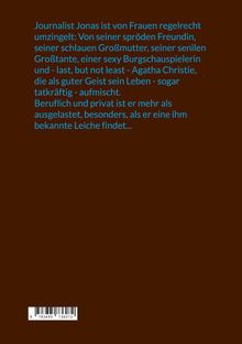 Text beschreibt das turbulente Leben von Journalist Jonas, umgeben von markanten Frauenfiguren, und einen mysteriösen Fund.