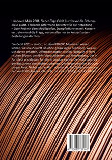 Texte beschreiben die Cebit 2001 und erwähnen Fernando Offermann. Kupferfarbene Kabel als Hintergrund.