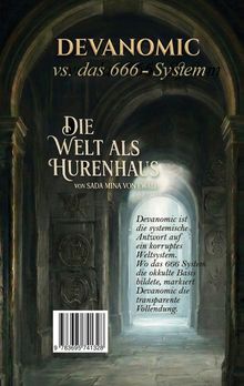 Text: DEVANOMIC vs. das 666-System, Die Welt als Hurenhaus. Dunkler Bogengang mit mystischen Symbolen.