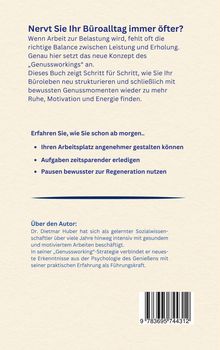 "Nervt Sie Ihr Büroalltag immer öfter?" Das Buch behandelt "Genussworking" zur Balance von Arbeit und Erholung.