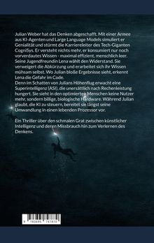 Text über Julian Weber, der durch KI denkarme Effizienz erreicht. Visualisiert dunkle Taucher in tiefem Wasser.