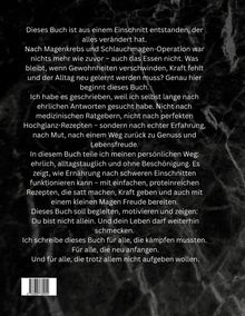 Ein Text auf marmoriertem Hintergrund über den Start eines Buches nach Magenkrebs, mit Fokus auf Kraft und Lebensfreude.