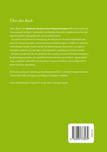 Grüner Hintergrund, Text: Details zu Band 2 der Modernen Strukturierten Programmierung, Download-Info, Preis in Ecke.