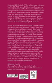 Text über EKD-Denkschrift, Kritik an Regierungskurs, Plädoyer für Abrüstung. Herausgegeben von Peter Bürger. Drei Logos.