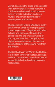 Text über ein unsichtbares Kriegsdrama in Zürich. Eine Spezialeinheit kämpft gegen ein grenzenloses Betrugsnetzwerk. Roter Hintergrund.