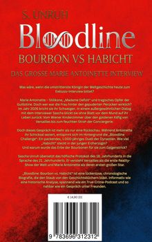 Text: "S. Unruh, Bloodline: Bourbon vs Habicht. Das große Marie Antoinette Interview." Roter Hintergrund.