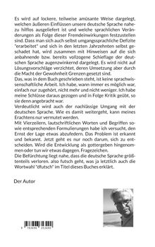 Ein Text erläutert Veränderungen der deutschen Sprache durch äußere Einflüsse. Unten ist ein Foto von einem Mann.