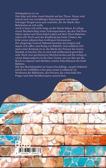Text beschreibt den Machtwechsel in Babylon. Unten Mauerabbildung mit hellen und blauen Steinen. Unten links steht "BoD".