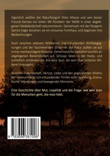 Ein packender Thriller über Mut und Loyalität in der Wildnis, mit einem Barcode unten links und einem Sonnenuntergangshintergrund.
