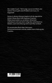 Ein Buch über Hypnose-Coaching, Vertrauen, Schutzmechanismen. Hintergrund schwarz, unten ein Barcode.