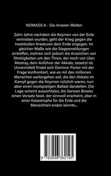 „NOMADS 8 - Die Inneren Welten“: Eine Geschichte über Konflikte nach dem Krieg gegen insektoide Kreaturen. Unten: Barcode.