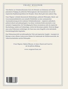 FRANZ WEGENER: Buch über Verhaltensökonomie kritisiert politische Anwendungen, bietet philosophische Debatte, www.wegenerfranz.net.