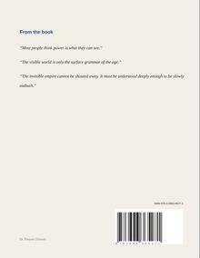 Texte: Zitate über Macht und das sichtbare und unsichtbare Imperium. Unten Name, ISBN und Barcode.