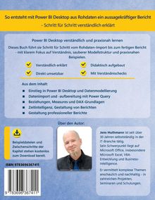 Gelber Titel: Erstellung eines Berichts mit Power BI Desktop, Schritt für Schritt. Bild eines Autors mit Beschreibung.