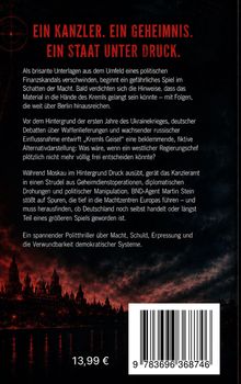 Ein Kanzler. Ein Geheimnis. Ein Staat unter Druck. Skyline in Schwarz und Rot, Preis 13,99 €.