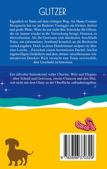 **GLITZER**

Eigentlich ist Tonia auf dem richtigen Weg...

Unten Silhouette eines Dackels, Sand, bunte Wellen, Flip-Flops.