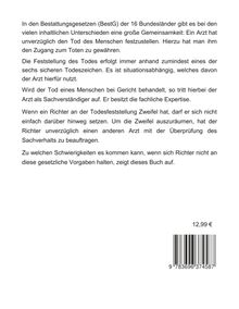 Text zur Todesfeststellung und Preis 12,99 €. Unten ein Barcode.