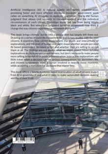 Texte über KI in der öffentlichen Verwaltung und Bürgerbeteiligung. Unten ist eine Glasarchitektur mit Personen.