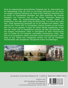 Text beschreibt den Siebenjährigen Krieg und seine Bedeutung in Nordamerika. Es gibt Illustrationen von Soldaten und ein Fort.