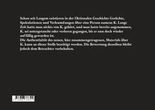 Text über Gerüchte und Spekulationen über eine Person namens K., Authentizität des Materials wird bestätigt.