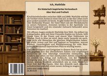 Titel: Ich, Mathilde. Ein historisch inspiriertes Vorlesebuch über Mut und Freiheit. ISBN 978-3-6963-7974-2, 24,90 EUR. Im Hintergrund Bücherregale.