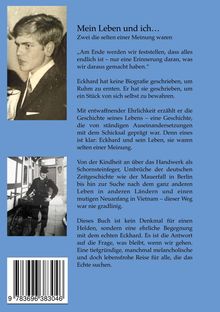 "Mein Leben und ich... Zwei die selten einer Meinung waren" ist oben zu lesen. Es gibt ein Foto eines jungen Mannes im Anzug. Unten ist ein Schornsteinfeger neben einem Fahrrad. Links ein Barcode. Rechteckiges Design mit blauer Farbgebung.