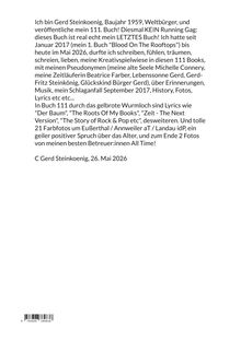 Gerd Steinkoenig, Baujahr 1959, veröffentlicht 111. Buch. Letztes Buch, viele Themen, positive Sprüche, Farbotos.
