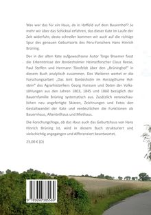 Text über ein Haus in Hoffeld, das als Geburtsort von Hans Hinrich Brüning untersucht wird. Preis: 25,00 € (D). Darunter Landschaftsfoto.