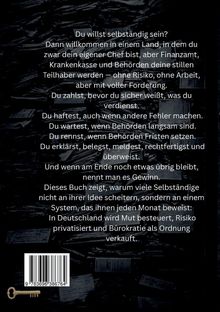 "Du willst selbständig sein?" beschreibt Hindernisse und Herausforderungen für Selbständige in Deutschland über Bürokratie. Im Hintergrund sind viele Akten zu sehen. Unten links ist ein goldener Schlüssel und ein Barcode.