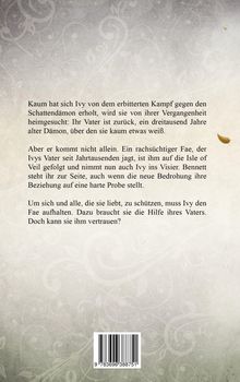 Ein mysteriöser Text über Ivy, die gegen Dämonen kämpft. Hintergrund mit floralen Mustern, unten ein Barcode.