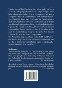 Text beschreibt Europas Geschichte und Bedeutung, mit Zitaten zur Buchreihe „Der Geist Europas“ von Dr. Walther Ziegler. ISBN: 978-3-696-38928-4.