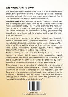 "The Foundation Is Gone." Text zu Moral, Bibel, Autorität und KI. Fragen zu Kirche, Ethik und religiösem Einfluss. „Ecclesia Nova II“.