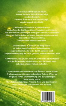 Text auf grünem Hintergrund, beschreibt Verbindung von Erde, Äther und Natur. Barcode unten rechts.
