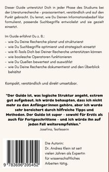 Ein Guide zur Unterstützung bei Literaturrecherche, Tipps zur Strukturierung und Suchbegriffe. Autorin: Dr. Andrea Klein.