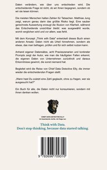Ein Text über den kritischen Umgang mit Daten, begleitet von "Chief Data Detective Elly", ein abgebildeter Hund.