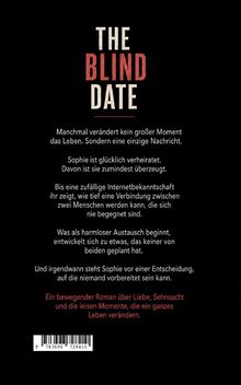 **THE BLIND DATE** steht groß darüber. Darunter, weiße und rote Texte über Sophies unerwartete Begegnung und Veränderung. 