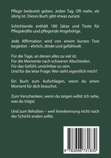 Text zu Pflege und Anerkennung durch besondere Affirmationen. Ideal zum Verschenken. ISBN-Code unten.