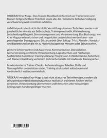 Es handelt sich um einen Text über das PROKRAV Krav Maga Trainer-Handbuch. Themen: Selbstschutz, Trainingsmethoden.