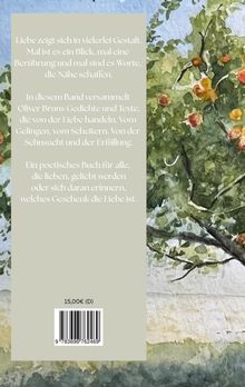 Ein Buch über Liebe, Sehnsucht und Erfüllung. Preis: 15,00€. Hintergrund zeigt eine Illustration eines Baums mit Früchten.