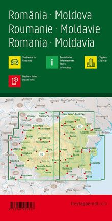 Rumänien - Moldawien, Straßenkarte 1:500.000, freytag &amp; berndt, Karten