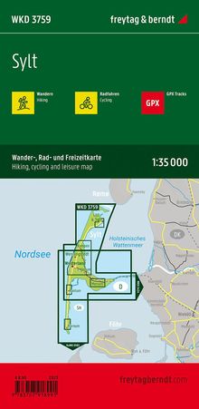 Sylt, Wander-, Rad- und Freizeitkarte 1:35.000, freytag &amp; berndt, WKD 3759, Karten