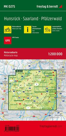 Hunsrück, Motorradkarte 1:200.000, freytag &amp; berndt, Karten