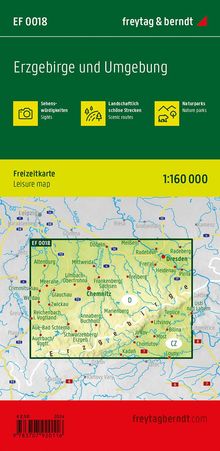 Erzgebirge und Umgebung, Freizeitkarte 1:160.000, freytag &amp; berndt, Karten