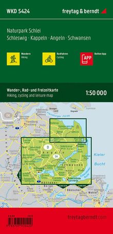 Naturpark Schlei, Wander-, Rad- und Freizeitkarte 1:50.000, freytag &amp; berndt, WKD 5424, Karten